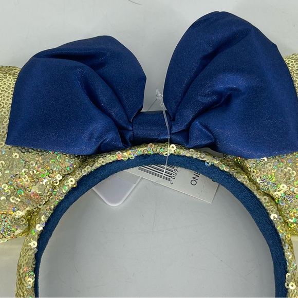 DISNEY PARKS NWT MINNIE MOUSE HEADBAND EARS 50TH ANNIVERSARY GOLD BLUE WALT - Picture 5 of 7